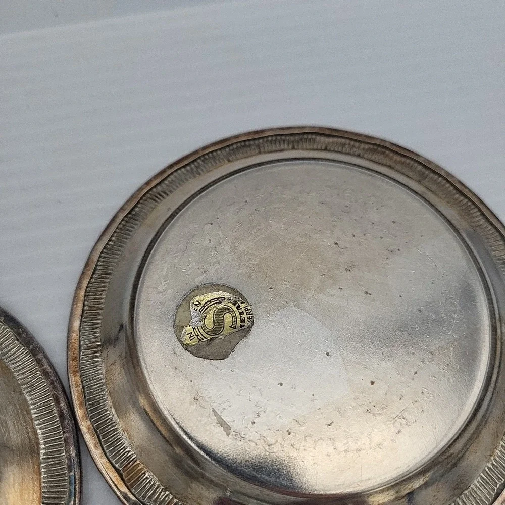 Vintage 1970s Silver Plated Drinking Coaster Sweden Made Ornate floral Art